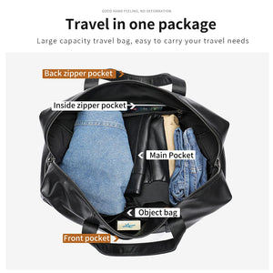 Genuine Leather Travel Bag Men's Weekend Sports Bags Handbags Messenger Shoulder Bags Tote Trip Duffle 15.6 Inch Laptop
