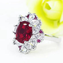 Load image into Gallery viewer, Red Cubic Zirconia Women Rings for Wedding Fancy Anniversary Gift t77
