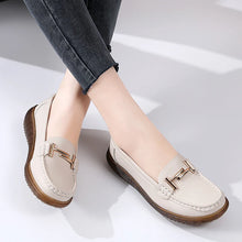 Load image into Gallery viewer, Women Flats Summer Women Genuine Leather Shoes With Low Heels Slip On Casual Flat Shoes Women Loafers Soft Nurse Ballerina Shoes