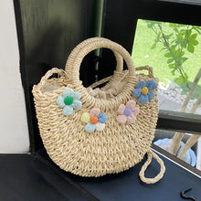 Carica l&#39;immagine nel visualizzatore di Gallery, Handmade Straw Bag for Women Large Tote Bag Rattan Basket Woven Shoulder Crossbody Bag  a149