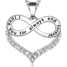 Carica l&#39;immagine nel visualizzatore di Gallery, Eternity Love Necklace for Women Infinity &quot;I Love You for Always and Forever&quot; Letter Necklace - www.eufashionbags.com