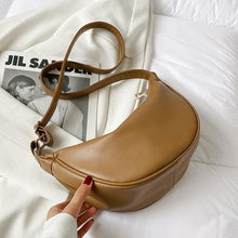 Load image into Gallery viewer, Half Moon Small PU Leather Zipper Crossbody Bags For Women l02 - www.eufashionbags.com