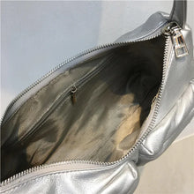 画像をギャラリービューアに読み込む, Dual Pocket Design Y2K Style Silver PU Leather Crossbody Bags for Women