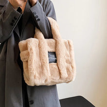 画像をギャラリービューアに読み込む, Fashion Faux Fur Shopping Bags Tote Purse Winter Women Shoulder Bag  s17