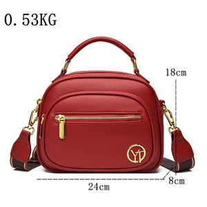 High Quality Soft Leather Multilayer Messenger Bag Women Shoulder Bag a190
