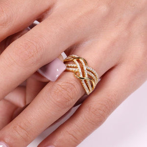 Multi Cross Gold Color Women Rings for Wedding Jewelry hr135 - www.eufashionbags.com