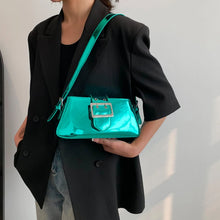 Cargar imagen en el visor de la galería, Pink Silver Shoulder Bags for Women Spring Y2K Small Purse Glossy PU Leather Luxury Brand Female Handbags