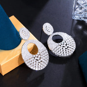 Bling Cubic Zirconia Setting Wedding Earrings for Women b168