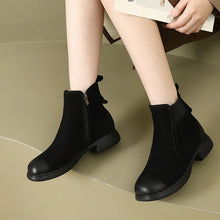 Cargar imagen en el visor de la galería, Women Cow Leather Ankle Boots Platform Round Toe Shoes q125