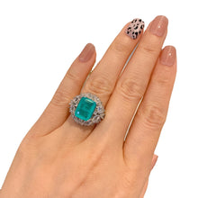 Charger l&#39;image dans la galerie, Charms Retro 10*12mm Paraiba Ruby Emerald Adjustable Opening Engagement Ring x10