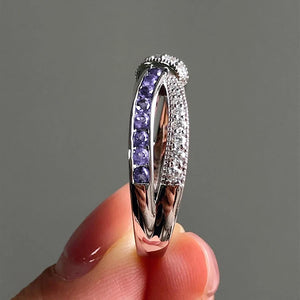 Special-interested Purple CZ Knot Rings for Women Wedding Accessories