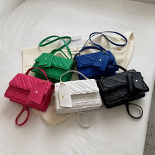 画像をギャラリービューアに読み込む, New Fashion Shoulder Bag Quilted PU Leather Square Handbags Brand Designer Small Crossbody Bags for Women