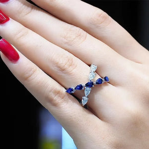 New Pear Cross Rings for Women Cubic Zirconia Stylish Wedding Party Jewelry t66