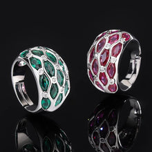 画像をギャラリービューアに読み込む, Red Crystal Adjustable Ring Jewelry Wedding Anniversary Engagement Rings for Women x25