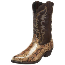 Load image into Gallery viewer, Brown Faux Leather Cowboy Boots Retro Men Boots Embroidered Western Plus Size 47 48 - www.eufashionbags.com