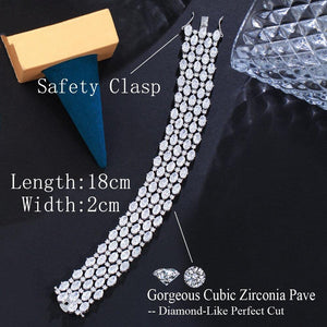 Multiple White Oval Round Cubic Zirconia Luxury Wedding Bracelets for Women cw39 - www.eufashionbags.com