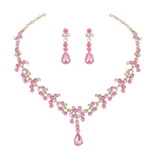Load image into Gallery viewer, Baroque Crystal Wedding Jewelry Sets Women Rhinestone Necklace Earrings Set a54