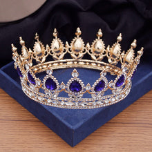 Cargar imagen en el visor de la galería, Baroque Crystal Tiara Crowns for Queen Wedding Crown Hair Jewelry Diadem for Women