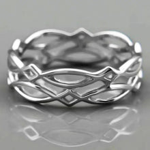 Laden Sie das Bild in den Galerie-Viewer, Hollow Band Silver Color Finger Ring for Women Daily Wear Statement Rings x05