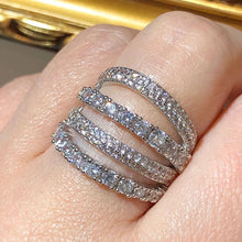 Carica l&#39;immagine nel visualizzatore di Gallery, Sparkling Female Rings Multi-layers Cubic Zirconia Luxury Wedding Band Accessories Party Jewelry for Women