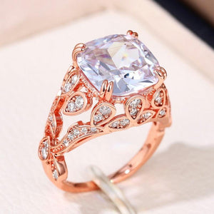 Luxury Square CZ Rings for Women Wedding Jewelry Gift hr63 - www.eufashionbags.com