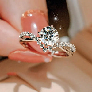 Fashion Wedding Women Rings Paved Cubic Zirconia Crystal Rings Luxury Bands Accessories - www.eufashionbags.com