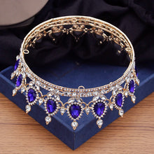 Cargar imagen en el visor de la galería, Baroque Crystal Tiara Crowns for Queen Wedding Crown Hair Jewelry Diadem for Women