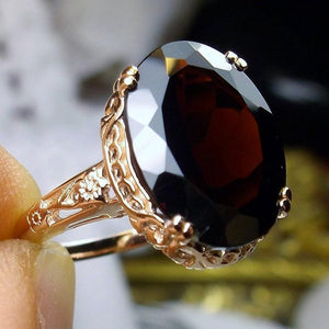 Large Pink Cubic Zirconia Wedding Ring for Women Bridal Ceremony Party Jewelry hr12 - www.eufashionbags.com