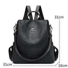 Carica l&#39;immagine nel visualizzatore di Gallery, High Quality Designer Backpack Women PU Leather Backpack Large School Bags for Girls a08