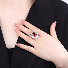 Cargar imagen en el visor de la galería, Luxury  925 Sterling Silver Geometry Paraiba Tourmaline Gemstone Ring for Women x51