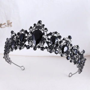 Black Crystal Crown for Women Tiaras Headdress Prom Diadem Royal Queen Princess Bridal Crowns
