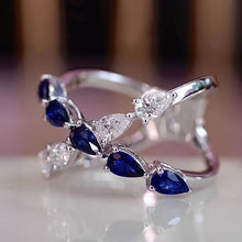 画像をギャラリービューアに読み込む, New Pear Cross Rings for Women Cubic Zirconia Stylish Wedding Party Jewelry t66