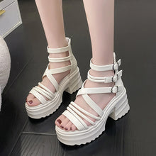 Laden Sie das Bild in den Galerie-Viewer, High Heels Women Sandals Summer Platform Shoes Cover Heel Sandales x40