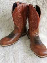 Carica l&#39;immagine nel visualizzatore di Gallery, Brown Faux Leather Cowboy Boots Retro Men Boots Embroidered Western Plus Size 47 48 - www.eufashionbags.com