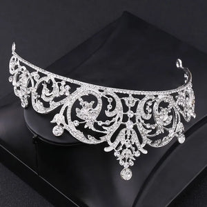 Fashion Crystal Wedding Jewelry Sets Women Rhinestone Tiara Crowns Earrings Necklace a73