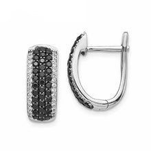 Carica l&#39;immagine nel visualizzatore di Gallery, Stylish U Shaped Hoop Earrings White/Black Cubic Zirconia Female Accessories Versatile Jewelry
