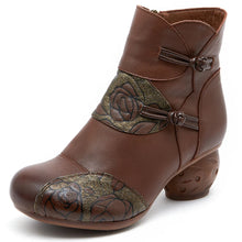 Laden Sie das Bild in den Galerie-Viewer, Winter Thick Heel Ankle Boots Women Warm Boots Shoes Handmade q143