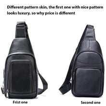 Carica l&#39;immagine nel visualizzatore di Gallery, Men&#39;s Chest Bags Designer Genuine Leather Crossbody Bags for Men Part Side Bags Strap Messenger Bag Travel Chest Pack