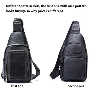 Men's Chest Bags Designer Genuine Leather Crossbody Bags for Men Part Side Bags Strap Messenger Bag Travel Chest Pack