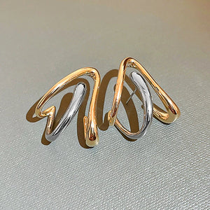 Personality Arrows Shape Stud Earrings for Women Two Tone Y2K Earrings y50