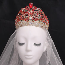 Load image into Gallery viewer, European Miss Universe Crystal Wedding Crowns Cubic Zircon Large Round Queen Rhinestone Tiaras Hair Accessories