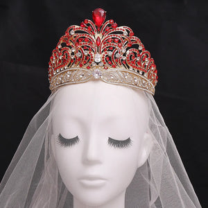 European Miss Universe Crystal Wedding Crowns Cubic Zircon Large Round Queen Rhinestone Tiaras Hair Accessories