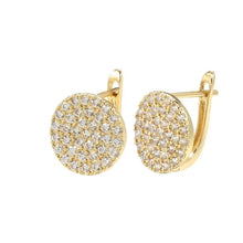 Load image into Gallery viewer, Dazzling Round Disc Hoop Earrings Full Paved CZ Bling Bling Women&#39;s Ear Accessories t75