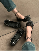 Load image into Gallery viewer, Women Ballet Flats Fashion Butterfly-knot Lace Ankle Strap Footwear x355