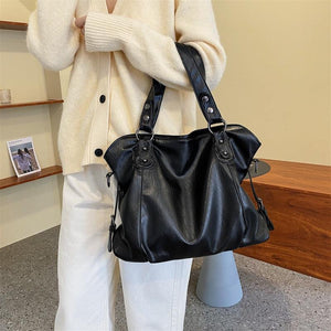 Large Black Shoulder Bags for Women Leather Shopping Bag Tote Purse l65 - www.eufashionbags.com