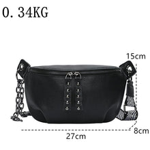 Load image into Gallery viewer, Genuine Leather Waist Bag Women Chest Pack Shoulder Bag Crossbody Bag w72