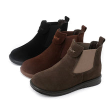 Charger l&#39;image dans la galerie, Women Cow Suede Leather Short Boots Platform Fur Round Toe Warm Shoes q138