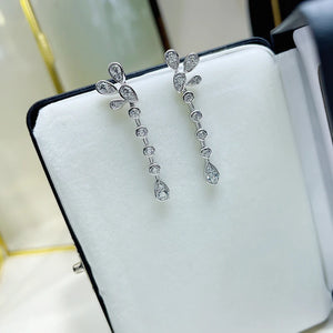Novel Design Women's Long Earrings with Crystal Cubic Zirconia Statement Ear Accessories