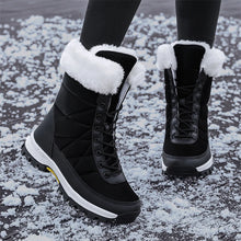 Laden Sie das Bild in den Galerie-Viewer, Women Snow Boots Warm Plush Comfortable Platform Shoes Lace-up Mid-Calf Boots