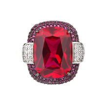 Laden Sie das Bild in den Galerie-Viewer, Vintage 12*16MM Ruby Emerald Rings Lab Diamond Wedding Bands Gemstone Cocktail Party Fine Jewelry